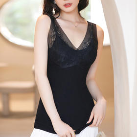 悦小棉·蕾丝毛圈保暖背心，内里毛圈暖绒，免穿文胸，全身暖洋洋