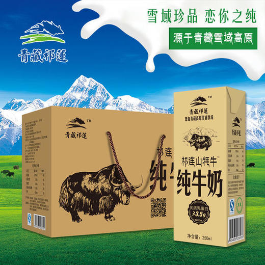 青藏祁莲牦牛纯牛奶高钙高营养早餐奶250ml*12盒整箱 商品图0