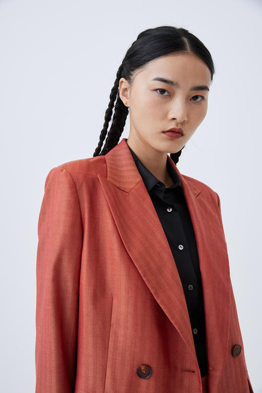  双排扣人字纹女西服 SJF93W365N 商品图3