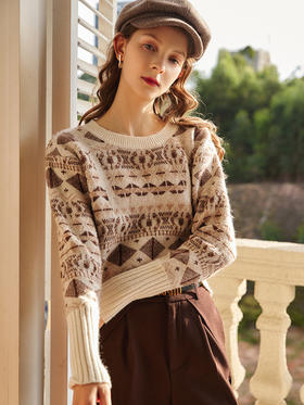 欧芮儿套头毛衣女春秋新款2021宽松显瘦慵懒时尚复古洋气休闲上衣