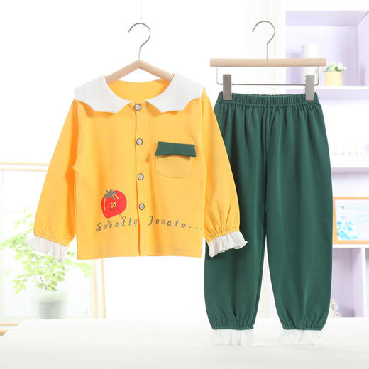 【舒适棉质 感受天然柔软】100%纯棉秋冬新款儿童开衫家居服男女中小童宝宝卡通动漫棉睡衣套女孩翻领韩版套装 商品图5
