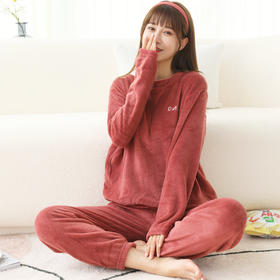 【拍下立减20 , 99元2套】寻梦莱2021秋冬新款暖暖裤套装女日系超仙长袖睡衣珊瑚绒家居服女士睡衣套装家居服