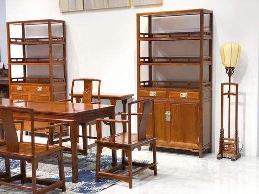 红桥红  家具严选  缅甸花梨（大果紫檀）【带四抽茶桌系列】 商品图7