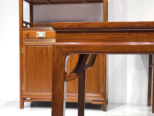 红桥红  家具严选  缅甸花梨（大果紫檀）【带四抽茶桌系列】 商品图3