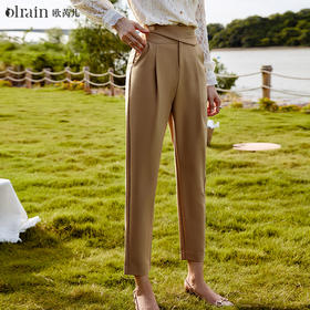 欧芮儿休闲裤女2021新款宽松ins潮薄款小个子高腰直筒九分裤