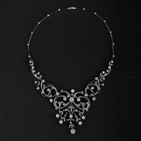 独角鹿西洋古董王室御用珠宝世家Mellerio铂金镶钻石项链胸针冠冕