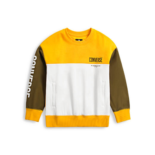 Converse匡威男女儿童装冬 撞色加绒保暖圆领套头卫衣CV2142067 商品图0