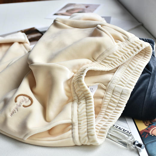 【服饰鞋包】-600克樱花裤秋冬加绒加厚水貂绒休闲老爹裤子哈伦烟管女裤 商品图2