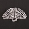 独角鹿西洋古董珠宝首饰英国DRAYSON扇子造型钻石双夹胸针 商品缩略图0