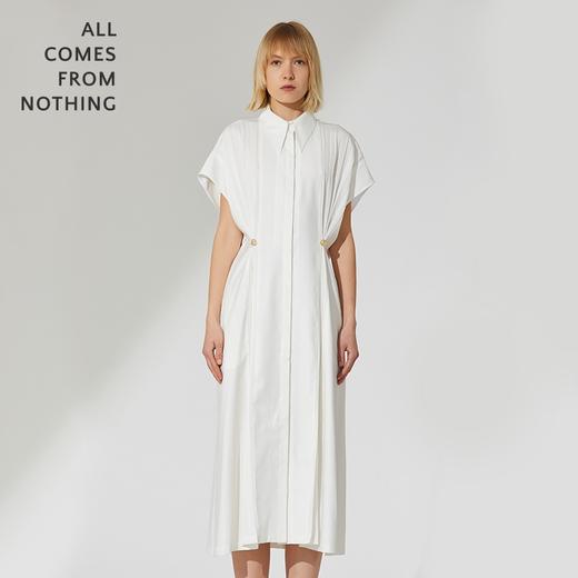 收腰压褶连衣裙 商品图0