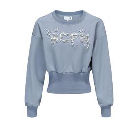 珍珠撞钉罗纹收腰卫衣