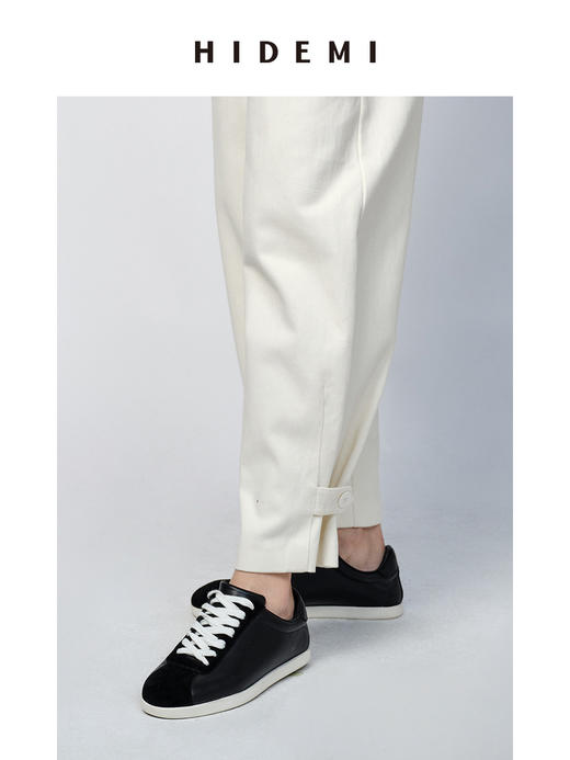 HIDEMI简约设计感小羊皮球鞋sneaker 黑色/白色/棕色 商品图10