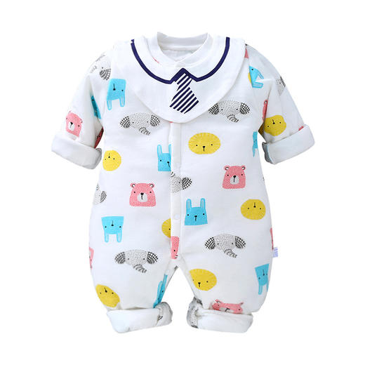 【宝宝出游之选】A类婴儿连体衣秋冬保暖宝宝哈衣纯棉baby爬服新款新生儿衣服 商品图3