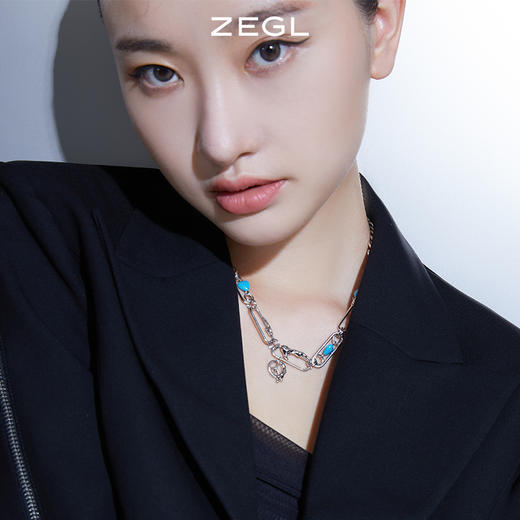 ZEGL设计师涂鸦项链女ins嘻哈锁骨毛衣链秋冬配饰品 商品图5
