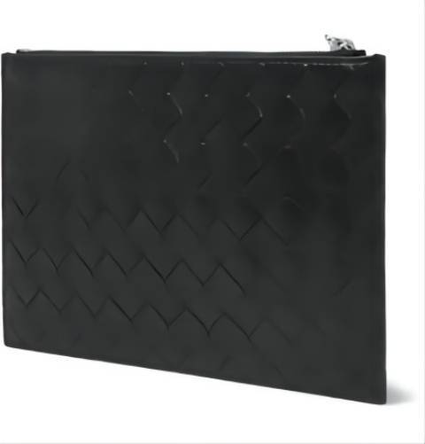 BOTTEGA VENETA 男士黑色牛皮编织短款钱包 138625-V4651-100 商品图0