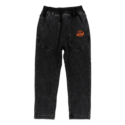 【加厚加厚拼接黑色牛仔裤】mettekids秋冬童装休闲裤时尚拼接加厚加绒保暖裤 商品图5