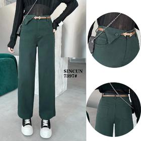 女休闲直筒裤7397