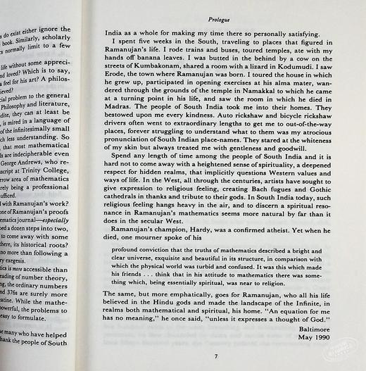 预售 【中商原版】数学天才拉马努金 英文原版 The Man Who Knew Infinity: A Life of the Genius Ramanujan 商品图6