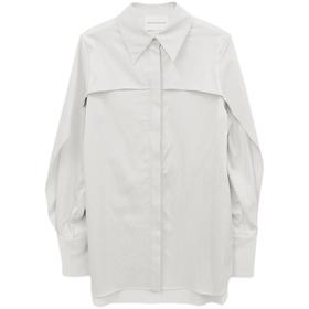 溢边袖浮水衬衫