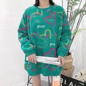 女爱心花卫衣1049