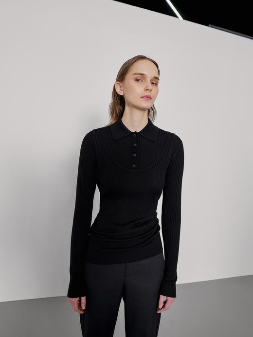 假两件衬衫针织上衣 商品图2