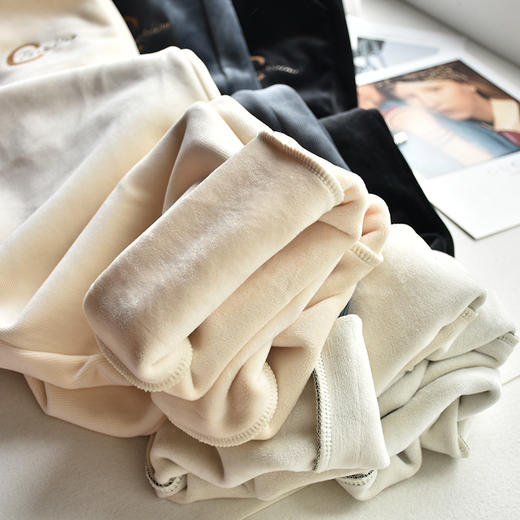 【服饰鞋包】-600克樱花裤秋冬加绒加厚水貂绒休闲老爹裤子哈伦烟管女裤 商品图1