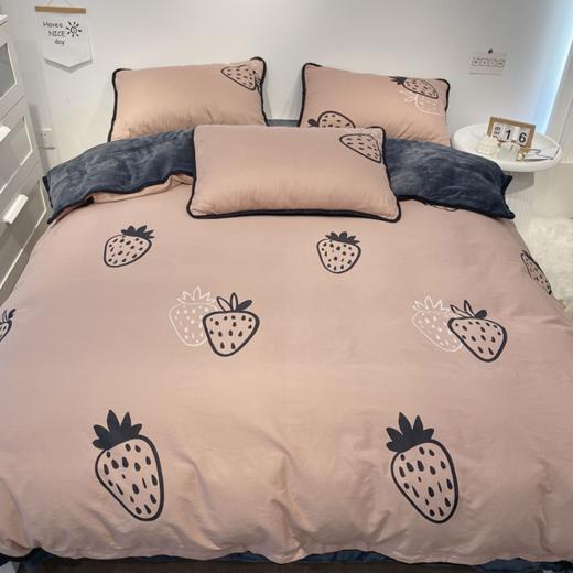 【纯棉床品】*秋冬AB版保暖包边四件套全棉法兰绒套件多规格床单床笠款纯棉床品 商品图0