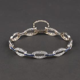 独角鹿西洋古董法国装饰艺术风格黄金铂金镶嵌钻石蓝宝石手链