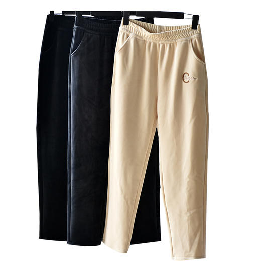 【服饰鞋包】-600克樱花裤秋冬加绒加厚水貂绒休闲老爹裤子哈伦烟管女裤 商品图4