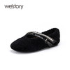 westory2021秋冬新质感平底懒人一脚蹬毛毛鞋圆头绒里减龄乐福鞋73771 商品缩略图1