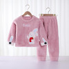 【双层护肚设计 保暖锁温】冬季儿童法兰绒睡衣套装女童家居服双面加绒加厚小童云朵绒两件套 商品缩略图9