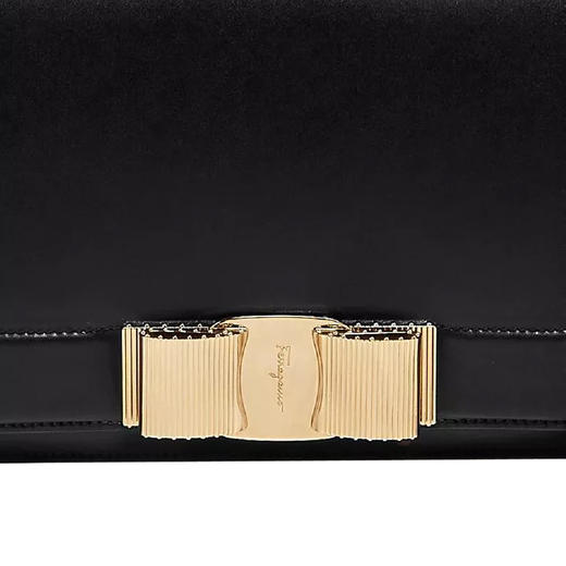Salvatore Ferragamo 菲拉格慕 女士黑色蝴蝶结装饰单肩斜挎包 21-G966-690820 商品图5