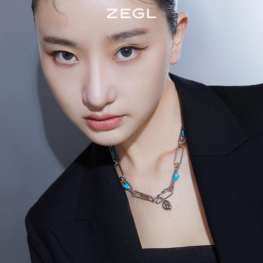 ZEGL设计师涂鸦项链女ins嘻哈锁骨毛衣链秋冬配饰品 商品图4