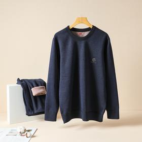 无积分赠品【特价】男士摇粒绒超柔绒仿羊毛衫仿线衫特厚加绒大码护膝保暖内衣套装3361