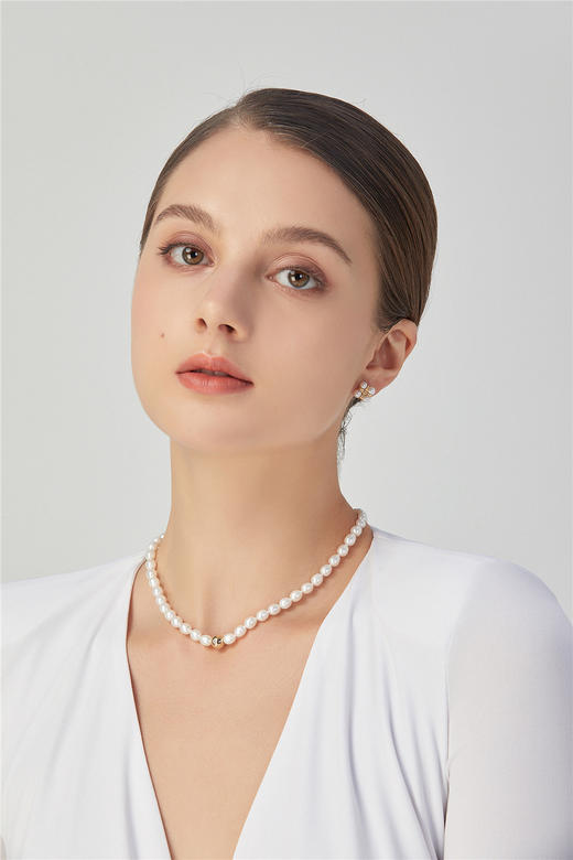 Pearl moments 灵感星球米形全珠项链 商品图3