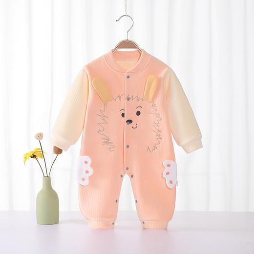 【双层加绒 一体保暖】婴儿加绒连体衣外出秋装男女宝宝哈衣爬服冬季新生儿保暖衣服 商品图9