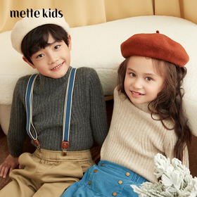 【童装企领羊绒套衫】羊绒世家童装100%山羊绒衫半高领抽条保暖毛衣