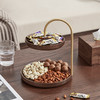 初心| 圆形双层果盘北美黑胡桃木黄铜托盘 商品缩略图5