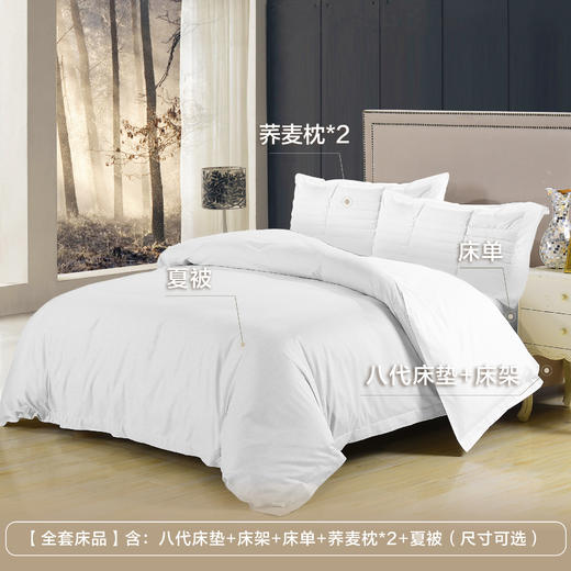 酒店同款【全套床品】八代床垫+床架+床单+荞麦枕*2+夏被/冬被（尺寸可选） 商品图0