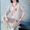 RWQ8319 大码女装品牌运动服休闲套装显瘦胖mm春秋季时尚针织两件套宽松潮 商品缩略图0
