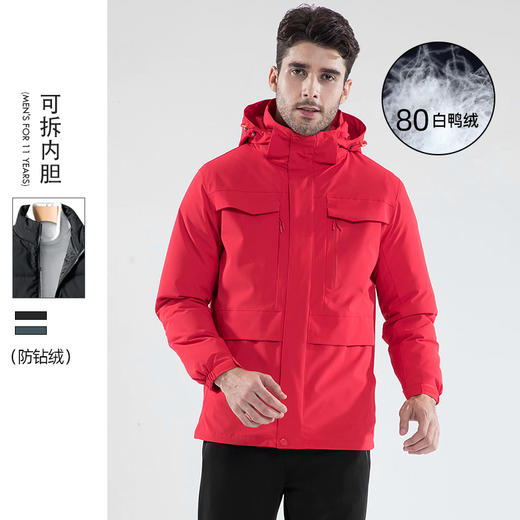 【可拆卸内胆】【新款DTH】大依优型大码加肥加大两件套羽绒服外套休闲胖子大码男 商品图3