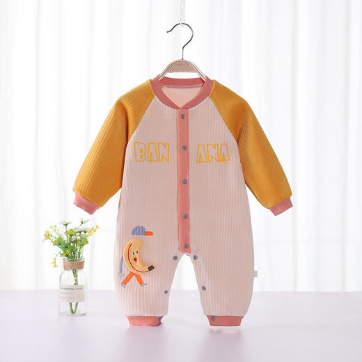 【双层加绒 一体保暖】婴儿加绒连体衣外出秋装男女宝宝哈衣爬服冬季新生儿保暖衣服 商品图8