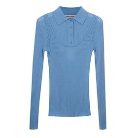 假两件衬衫针织上衣