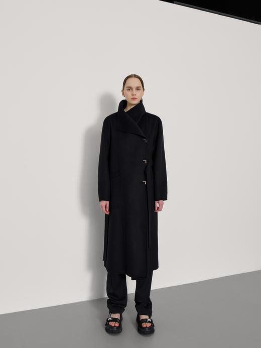 羊绒大翻领系腰带大衣 商品图0