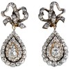 独角鹿西洋古董珠宝首饰19世纪金银镶嵌老切钻石耳坠耳环耳饰一对 商品缩略图4