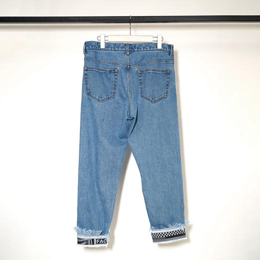 日本 FACETASM CROPPED PRINT DENIM PANTS 水洗破坏锥形牛仔裤 商品图1