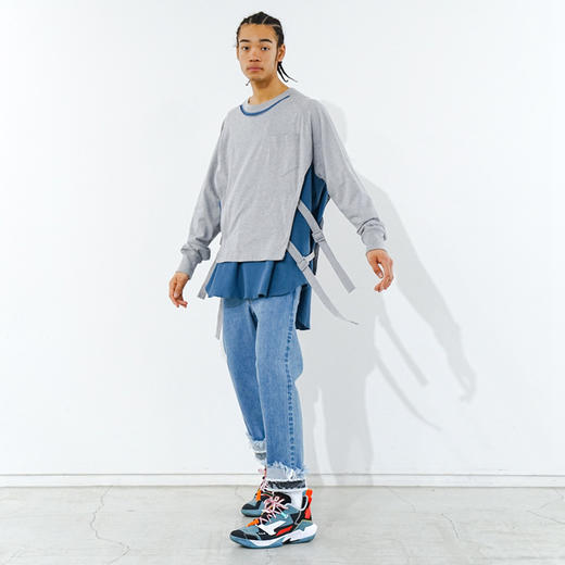 日本 FACETASM CROPPED PRINT DENIM PANTS 水洗破坏锥形牛仔裤 商品图3