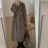 【格子毛呢外套女】秋冬季韩版中长款千鸟格呢子大衣外套女上衣 商品缩略图1