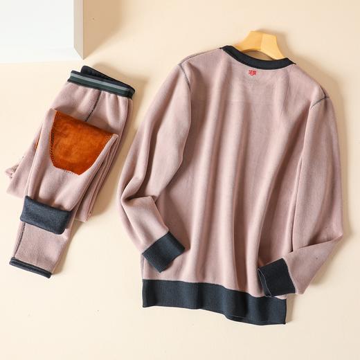 无积分赠品【特价】男士摇粒绒超柔绒仿羊毛衫仿线衫特厚加绒大码护膝保暖内衣套装3361 商品图1