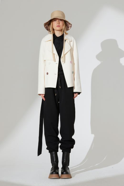 双排扣短款羊毛风衣 商品图2